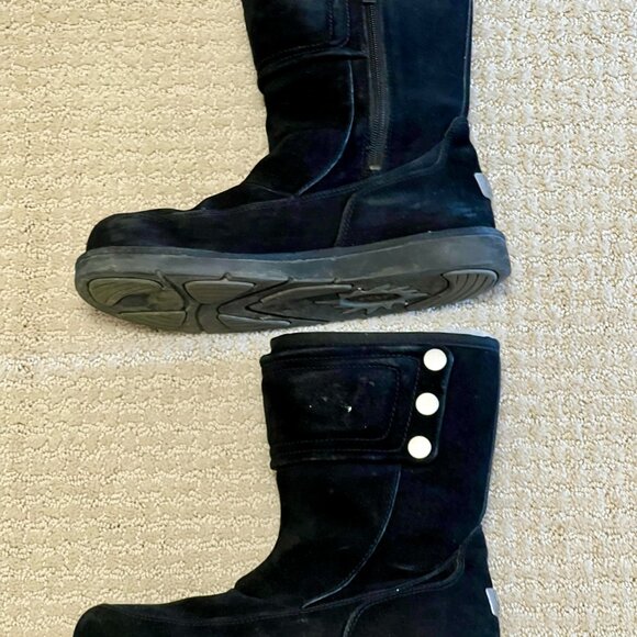 Ugg Australia, leather suede, sheepskin lining, winter boots, side zip - Picture 3 of 5
